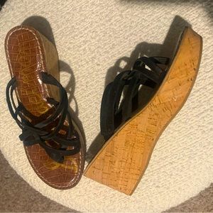 Sam Edelman size 6.5 black wedge shoe